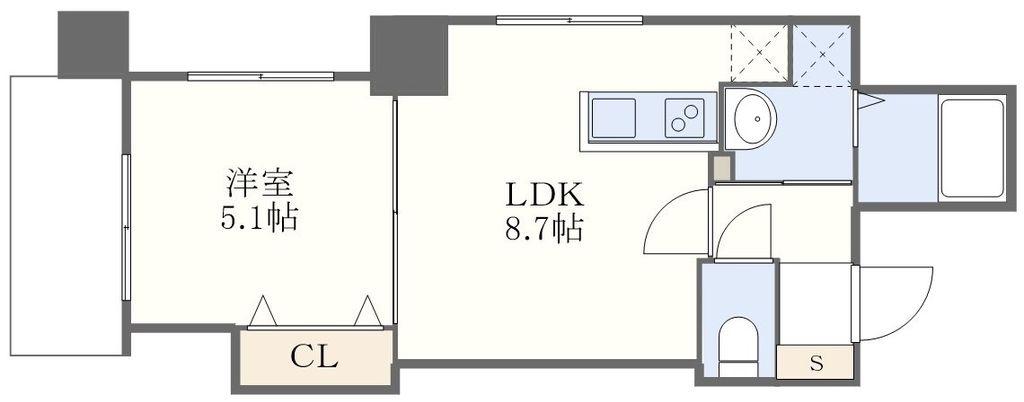 SOLATO GARDEN(1LDK/8階)の間取り写真