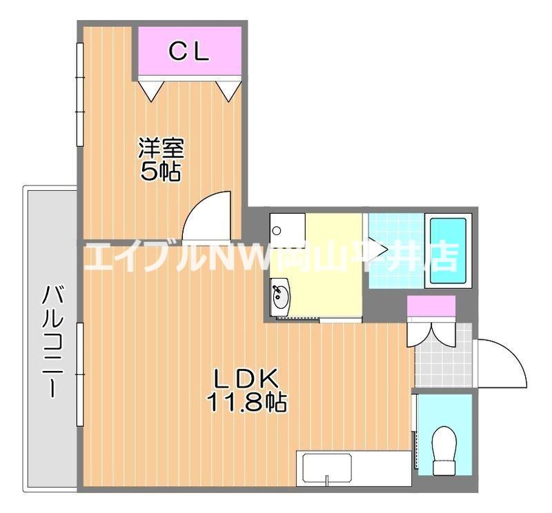 ラ・カーサ・ハラオジマ(1LDK/3階)の間取り写真