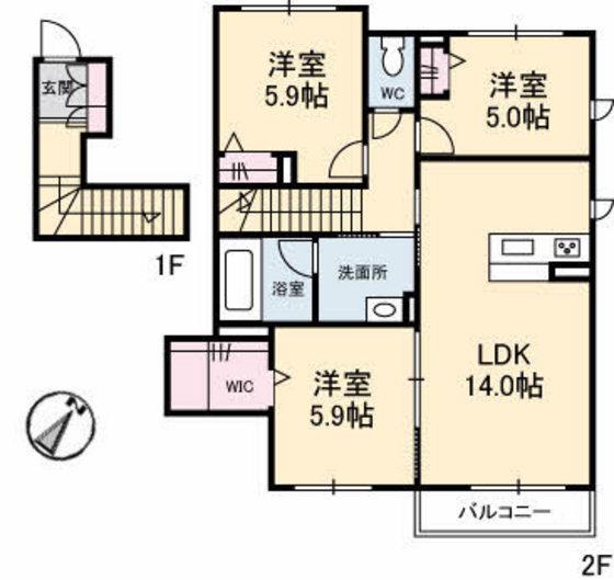 SHAMAISON Y(3LDK/2階)の間取り写真