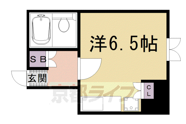 ルピエ四条(ワンルーム/6階)の間取り写真