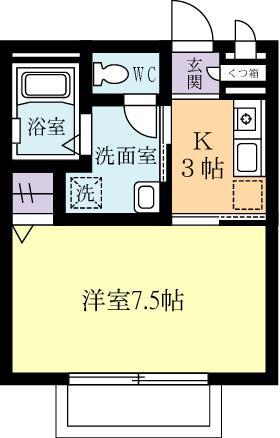 ドリームTEN(1K/1階)の間取り写真