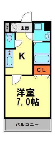 GROOVE川西多田(1K/4階)の間取り写真