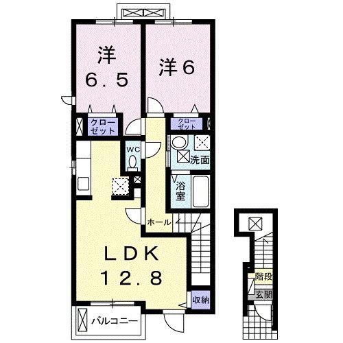 プレシャスM I(2LDK/2階)の間取り写真