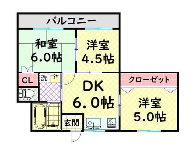 ロイヤル・モズ(3DK/1階)の間取り写真