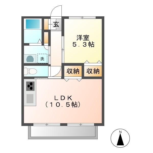 サンホワイトC103(1LDK/2階)の間取り写真