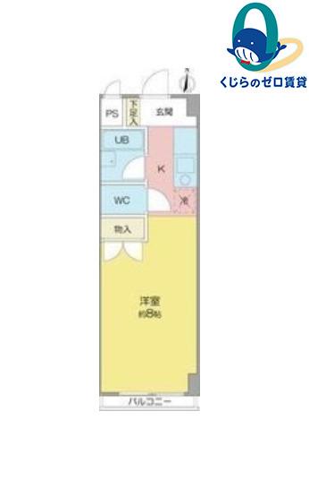 ソレイユYK(1K/1階)の間取り写真