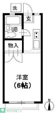ヴィラK(ワンルーム/1階)の間取り写真