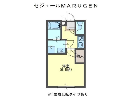 セジュールMARUGEN(1K/1階)の間取り写真