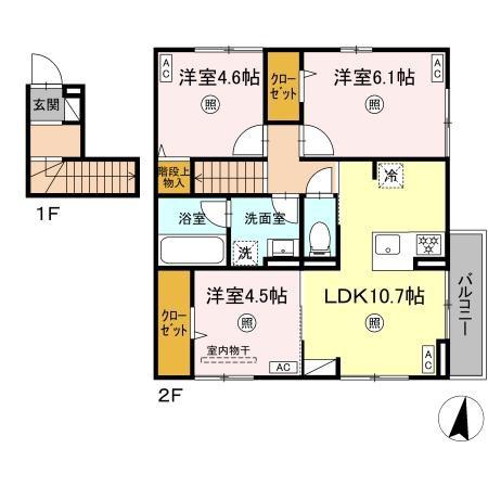 グランメゾン飯倉(3LDK/2階)の間取り写真