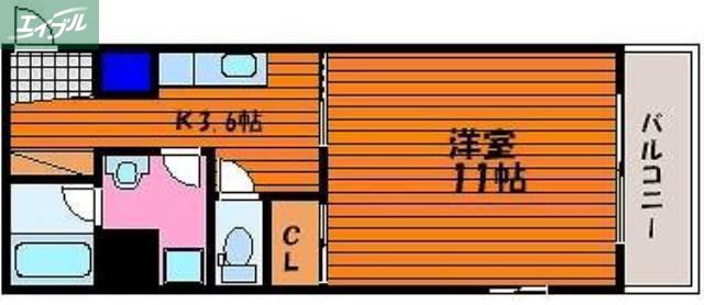 TOUEN BLDG トウエンビル(1K/6階)の間取り写真