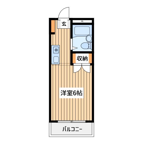 ライブスクエア(ワンルーム/5階)の間取り写真
