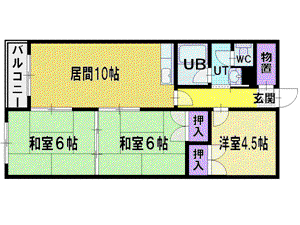 長井マンション(3LDK/1階)の間取り写真