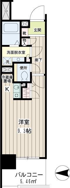 ナイスアーバン川崎ウエストモール(ワンルーム/3階)の間取り写真