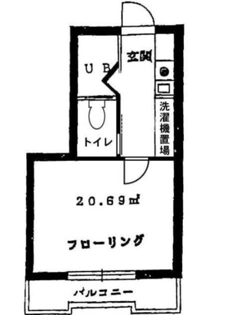 コリーヌ清水公園(1K/1階)の間取り写真
