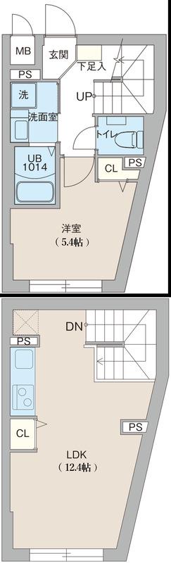 クリオ ラモード目黒洗足(1LDK/4階)の間取り写真
