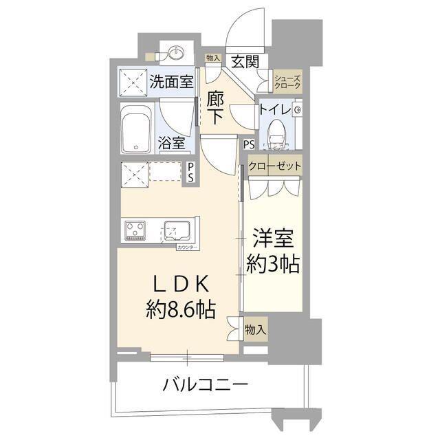 エクセレントザタワー(1LDK/17階)の間取り写真