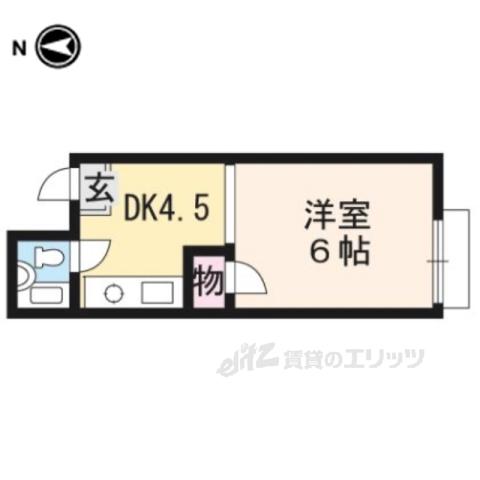 コーポ比加里(1K/2階)の間取り写真