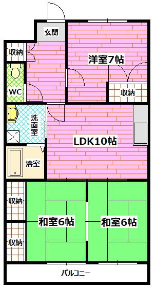 コーポMSD(3LDK/2階)の間取り写真