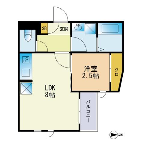 G-SMART SSRⅡ(1LDK/1階)の間取り写真