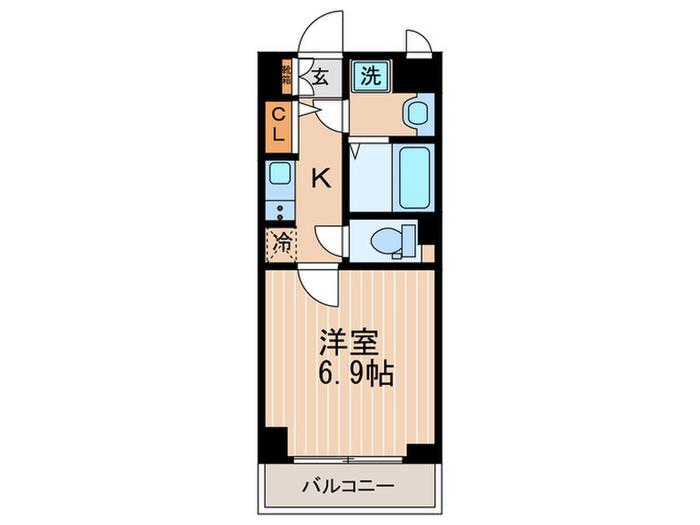 エスライズ京都河原町(1K/7階)の間取り写真