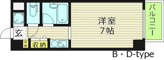 片町コート(1K/5階)の間取り写真