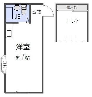 ゼフィール南浦和I(ワンルーム/2階)の間取り写真