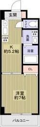 シビラ柴島(1DK/2階)の間取り写真