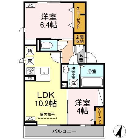 グローサー・ベーア(2LDK/3階)の間取り写真