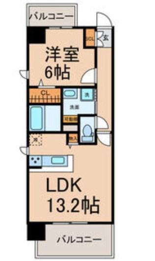 LIEN DE IZUMI(1LDK/6階)の間取り写真