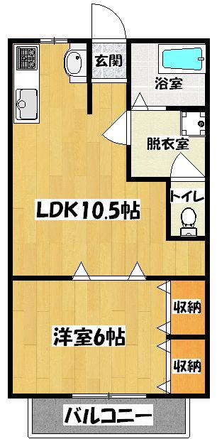 リーガルヒルI(1LDK/2階)の間取り写真