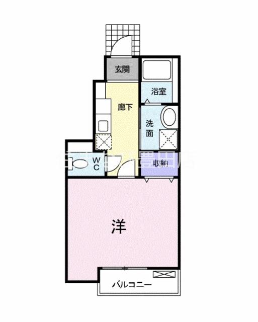 エテルノ・フィオーレ(1K/1階)の間取り写真