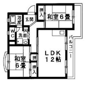 ロイヤルハイツ(2LDK/1階)の間取り写真