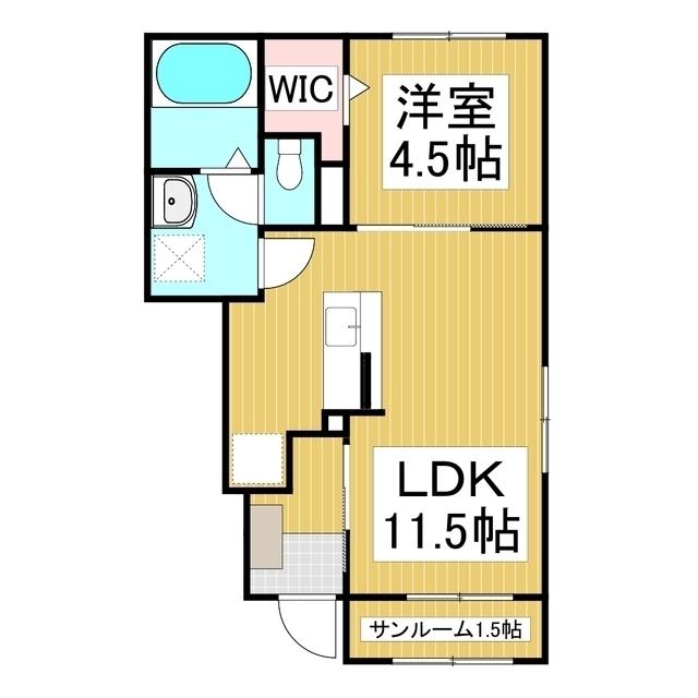 カーザ レガーメ(1LDK/1階)の間取り写真