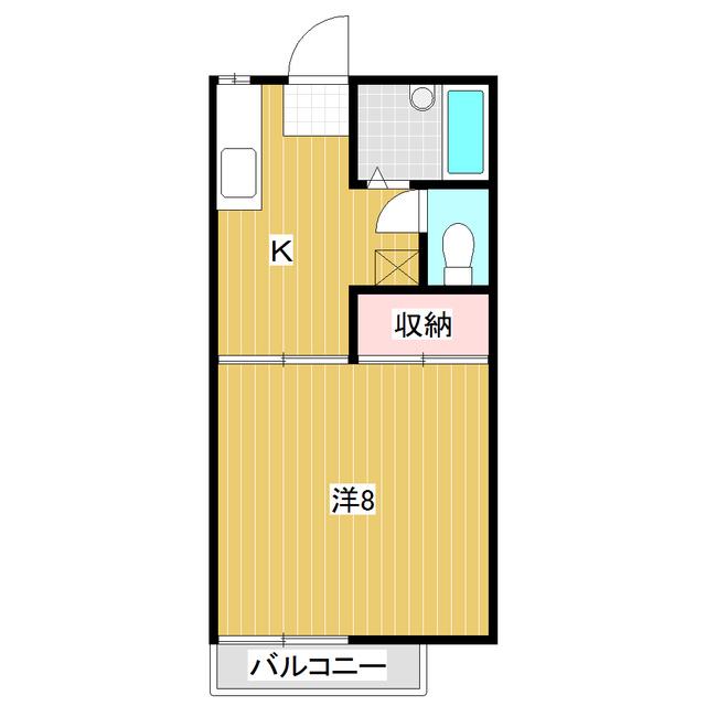 グランデュール出井3.4(1K/2階)の間取り写真