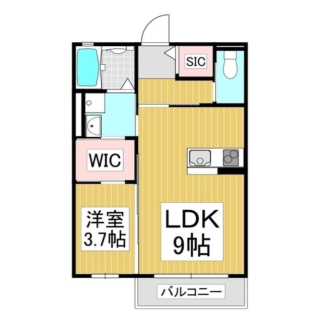 HIGH FIELD(1LDK/2階)の間取り写真