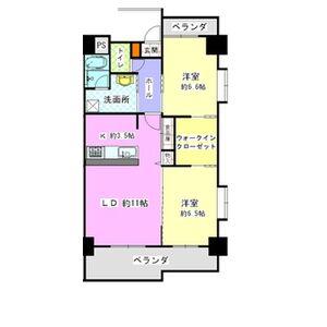 HILL PALACE IKAI(2LDK/4階)の間取り写真