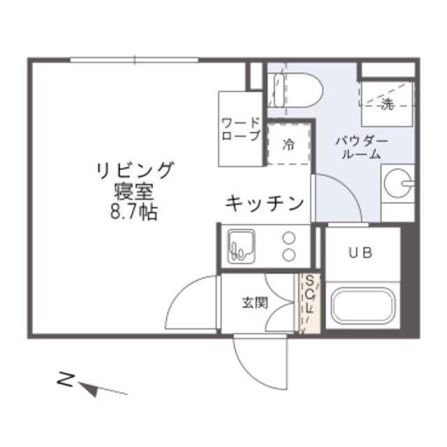 パセオ代々木(ワンルーム/2階)の間取り写真