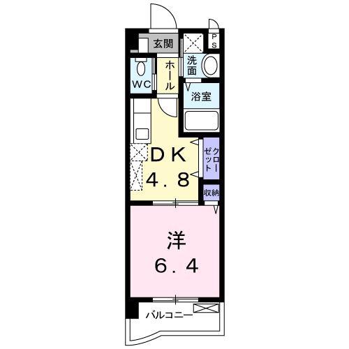 アーバンフォレスト片野(1DK/3階)の間取り写真