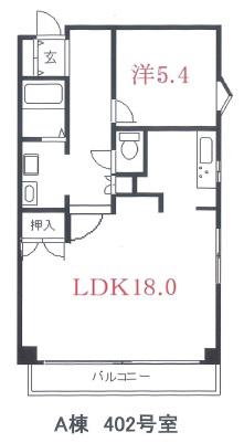 KIRAKUII A棟(1LDK/4階)の間取り写真