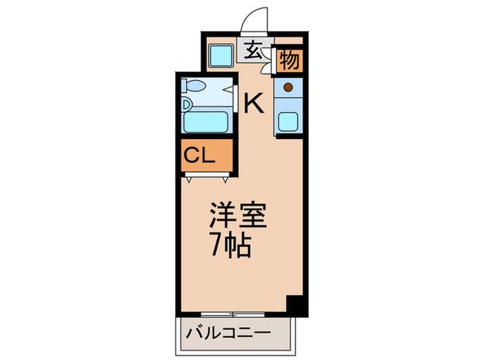 ハイツグリーンピア(1K/3階)の間取り写真