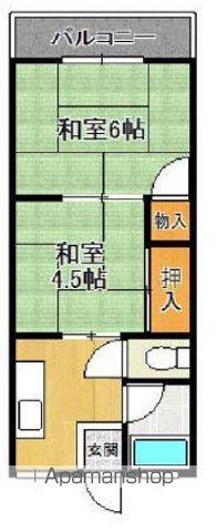綾之町コーポ(2K/2階)の間取り写真