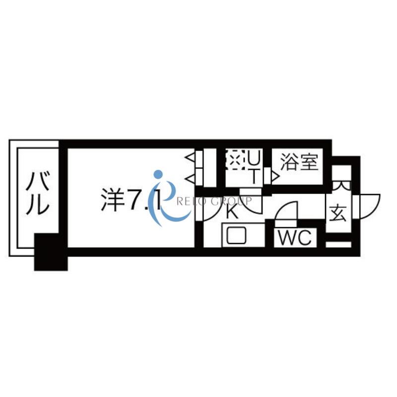 シャルールメゾン桃谷(1K/6階)の間取り写真