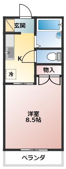 メゾンリヴレーヌ(1K/1階)の間取り写真