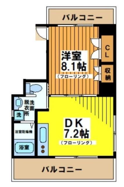 ACT SOHO KEIO笹塚(1DK/8階)の間取り写真
