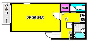 川井ハイツ(1K/1階)の間取り写真