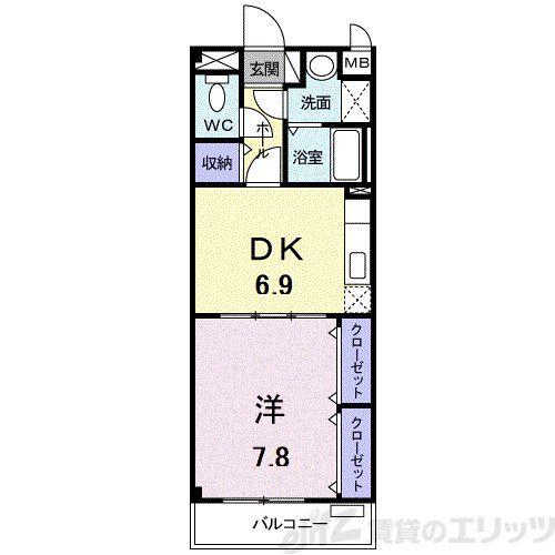 SUNCLAIRYOSHINO(1DK/3階)の間取り写真