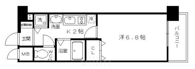 サムティ祇園河原町(1K/2階)の間取り写真