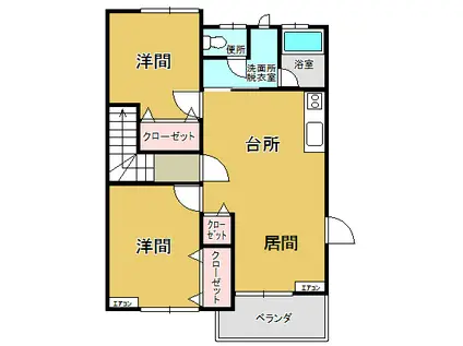 セントラルハイツ2(2LDK/1階)の間取り写真