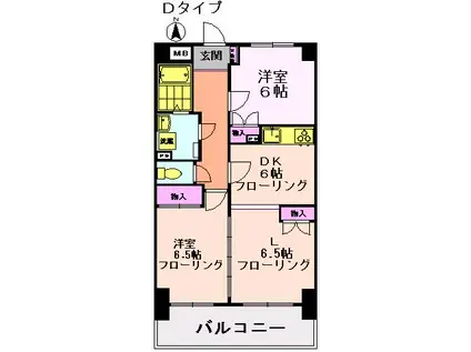 ヒルトップハウス(2LDK/1階)の間取り写真