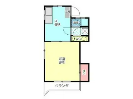 コーポ山一(1K/2階)の間取り写真
